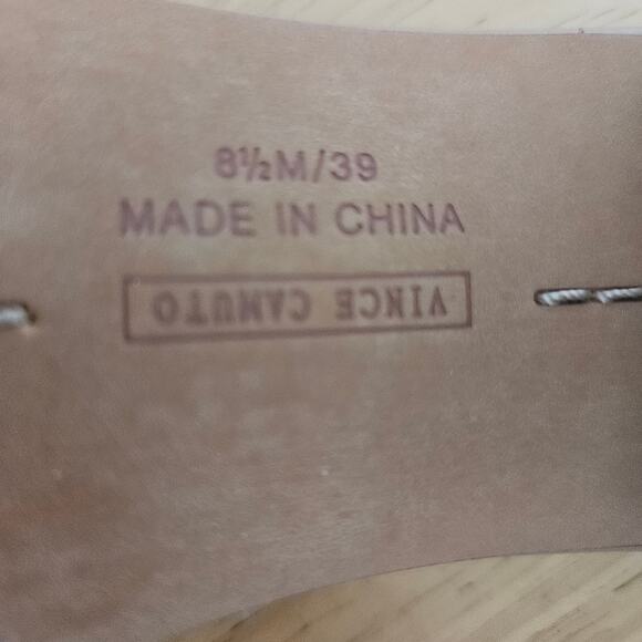 Vince Camuto Semtera Woven-Strap Nude Sandal Mule Heels Size 8.5 M - Picture 9 of 9